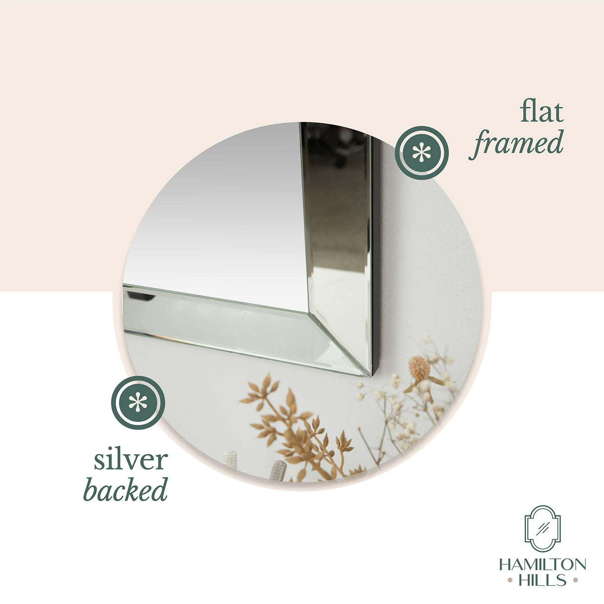 30x40 Inch Rectangular Polished Silver Framed Mirrors for Wall | Large Luxury Mirror