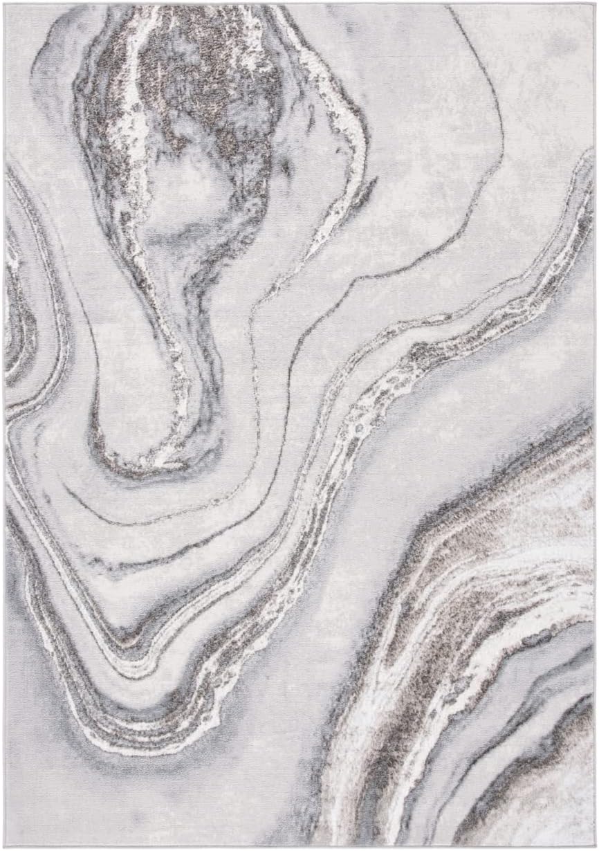 Orchard Collection Area Rug 10' x 14' - Grey & Gold Modern Abstract Design