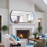 30x60 Inch Black Oval Bathroom Mirror