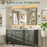 60x36 Black Metal Frame Bathroom Mirror - Wall Mounted Rectangle Vanity Mirror