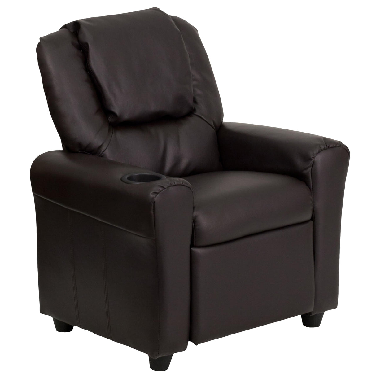 Vana LeatherSoft Kids Recliner with Cup Holder, Headrest, and Safety Recline