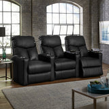 Octane Bolt XS400 Motorized Leather Home Theater Recliner Set (Row of 3)