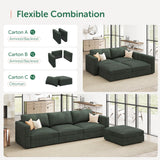 Modular Sectional Couch with Storage Corduroy Sectional Sofa with Chaise