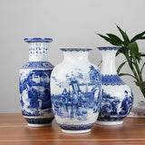 Classic Ancient Blue and White Porcelain Vase, Jingdezhen Chinese Style Decorative