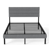 Upholstered Headboard, Metal Platform Bed Frame Full Size with 14" Underbed