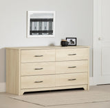 Fusion 6-Drawer Dresser, Bleached Oak