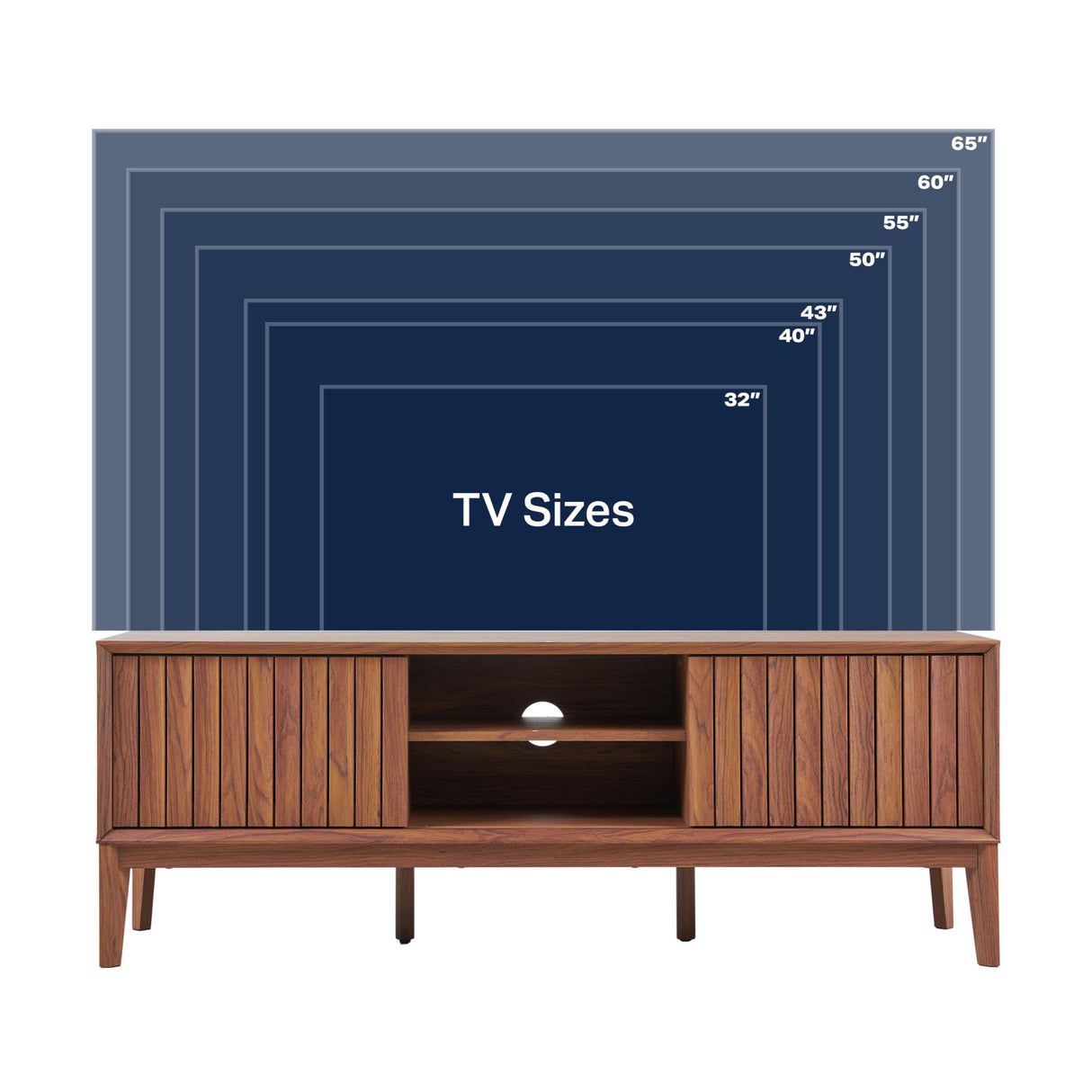 JONATHAN Y TVS1000B Gennaro 58 in. Farmhouse 3-Storage Sliding Door TV Stand Fits TVs up to 65 in. with Cable Management, Walnut Entertainment Center with Storage for Living Room, Bedroom