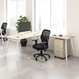 L Shaped Computer Desk 72 inch with 3 Drawer Mobile File Cabinet, PC Corner Table
