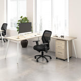 L Shaped Computer Desk 72 inch with 3 Drawer Mobile File Cabinet, PC Corner Table