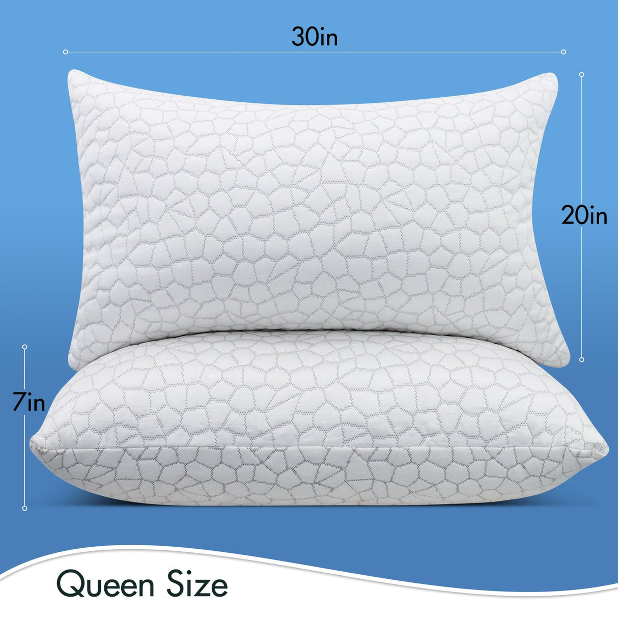 Cooling Bed Pillows for Sleeping 2 Pack Shredded Memory Foam Pillows Adjustable