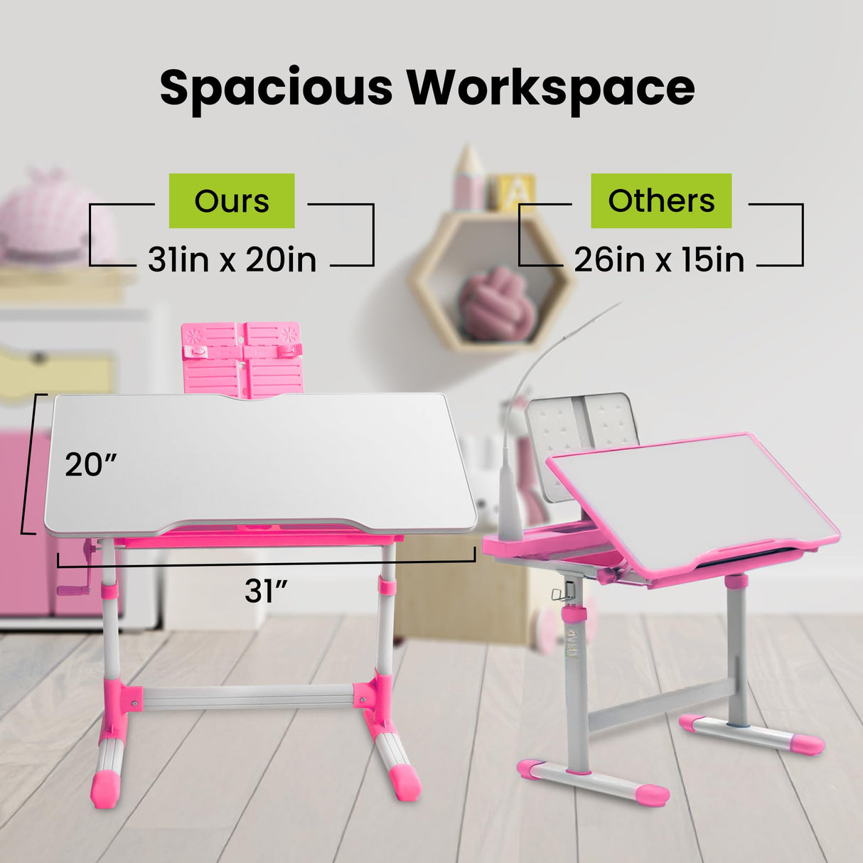 Kids Table and Chair Set, Height Adjustable Children's Study Desk - for Baby Bedroom,