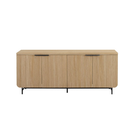 Modern Scandinavian Fluted Door Kitchen Storage Sideboard Buffet Cabinet Console,