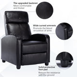 Massage Recliner Chair Fabric Winback Recliner Chairs, Modern Padded Seat