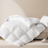 LeWinBedding Luxury Goose Feathers Down Comforter Oversized King Size,All Season Fluffy Duvet Insert,750 Fill Power Hotel Quality Bed Comforter with 8 Tabs(White,120x98 inches)