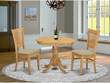 ANVA5-BLK-W 5 Piece Modern Dining Table Set Includes a Round Kitchen