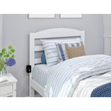 Traditional Twin XL Bed with USB Charger in White