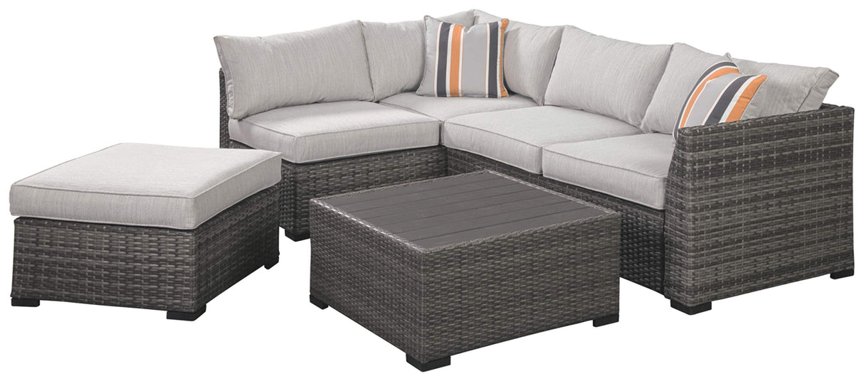 Outdoor Cherry Point 4 Piece Seating Set with Ottoman