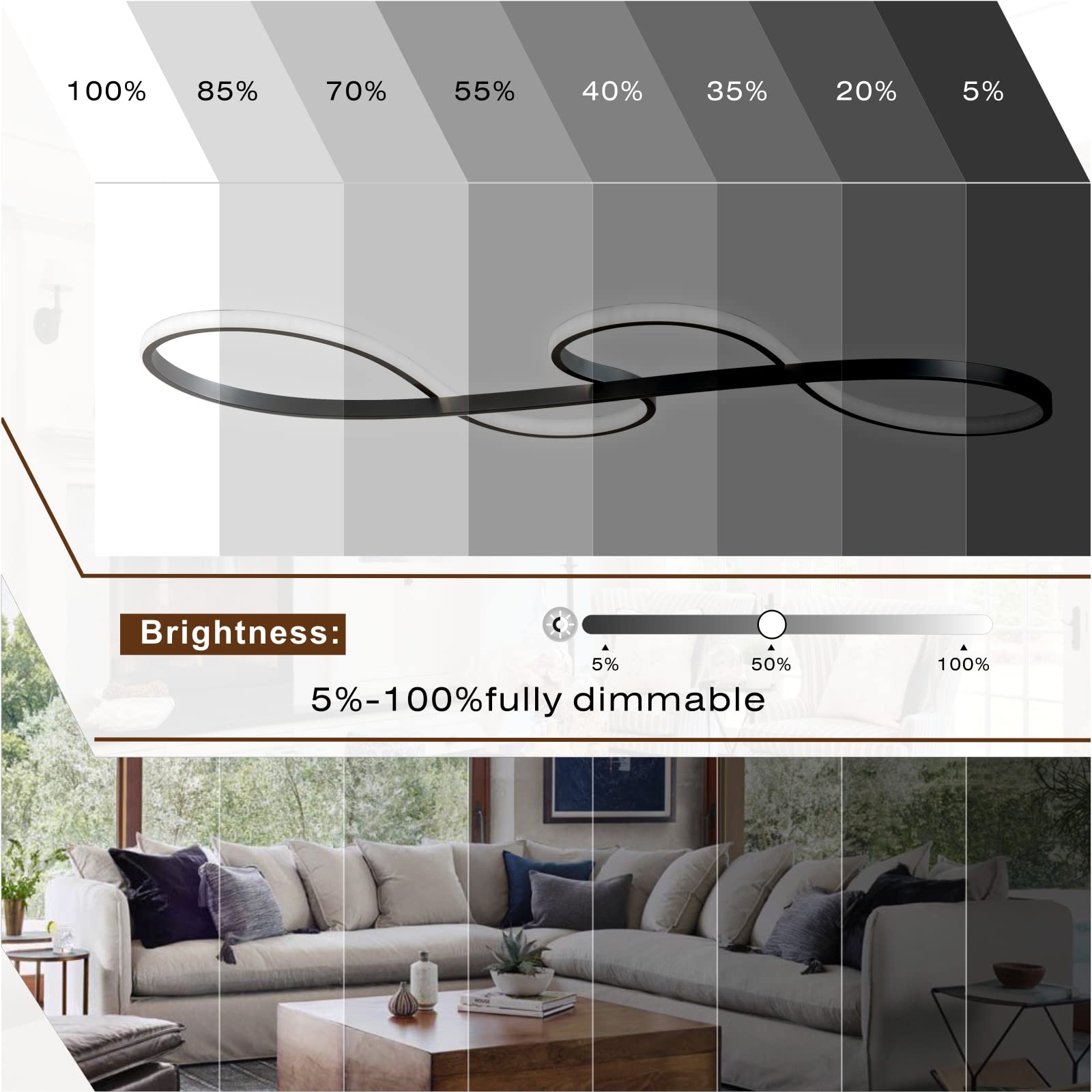 Modern Chandelier, Led Chandelier,Modern Led Pendant Light Dimmable Modern