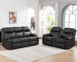 Reclining Sofa - 3 Seat Recliner Sofa with Heat & Massage Function, Wall-Hugger Reclining Sofa for Living Room (Grey)