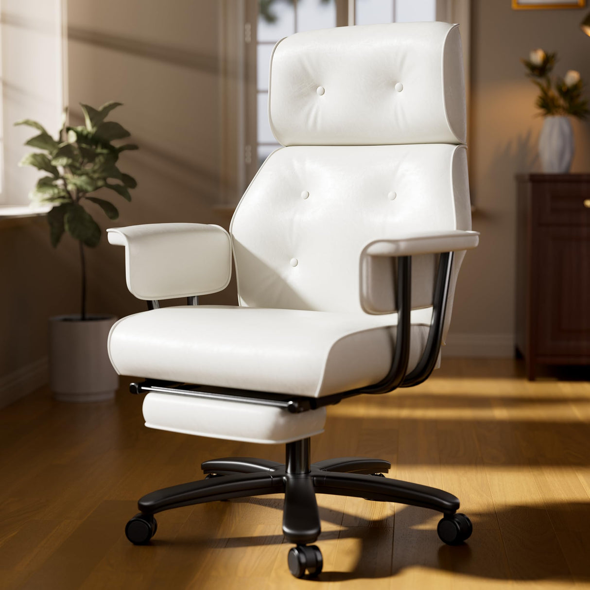Big and Tall Reclining Office Chair with Footrest - 400lbs Capacity