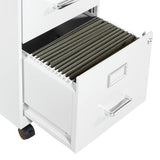 OSP Home Furnishings 2 Drawer Mobile Locking Metal File Cabinet, White