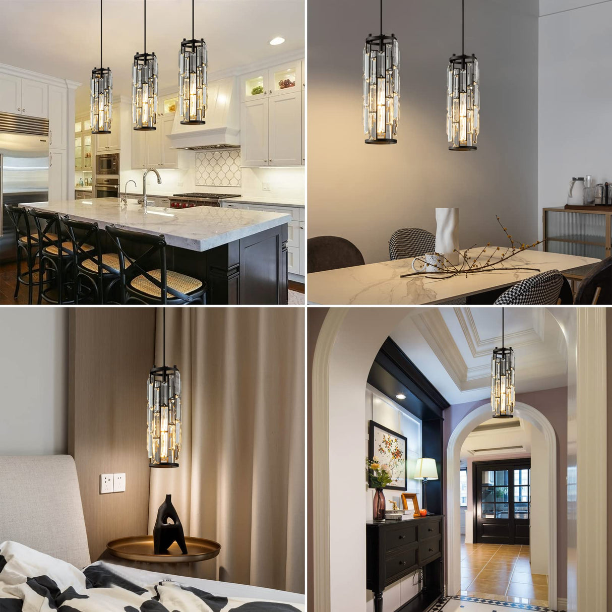 Pendant Lights Modern Black Pendant Light Mini Crystal Chandelier Pendant Lighting