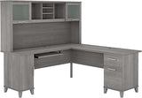 Bush SET001SG Somerset 72-Inch W L-Shaped Desk with Hutch