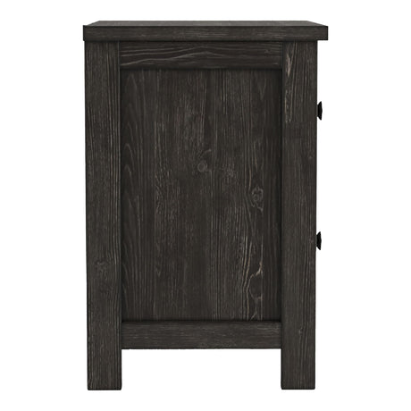 of America Orwood Solid Wood 2-Drawer Nightstand with USB Charger, Felt-Lined Top