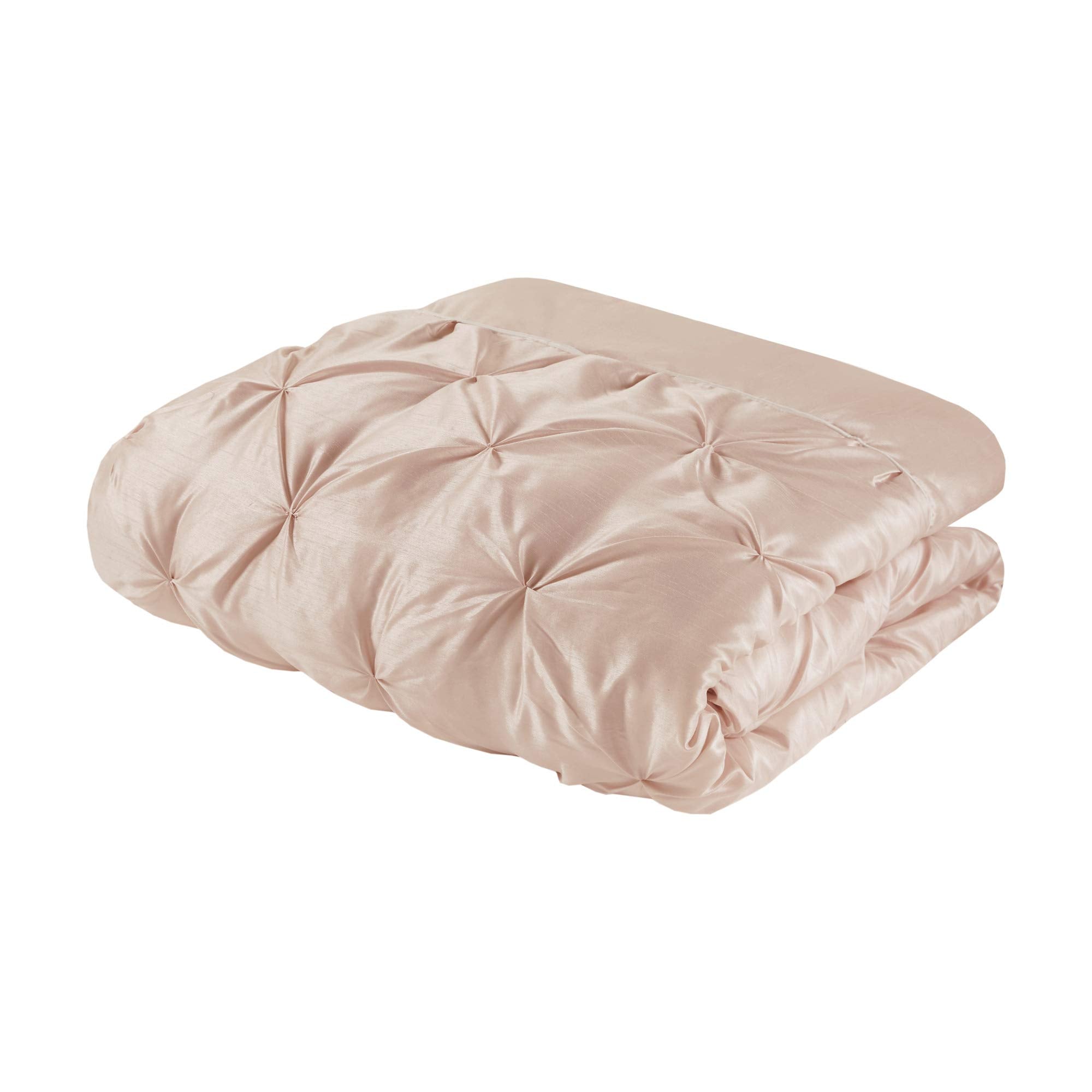 Essentials Room in a Bag Faux Silk Comforter Set-Luxe Diamond Tufting