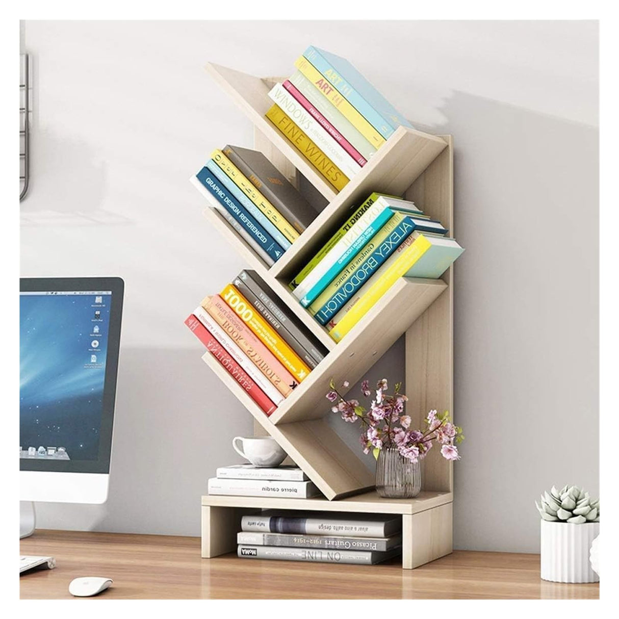 Bookshelf Bookshelf Bookcase Simple Bookshelf Home Storage Racks Simple Student Bedroom Desks Small Bookshelf (Color : C)