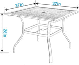 Patio Dining Table Square Backyard Bistro Table Outdoor Furniture Garden Table