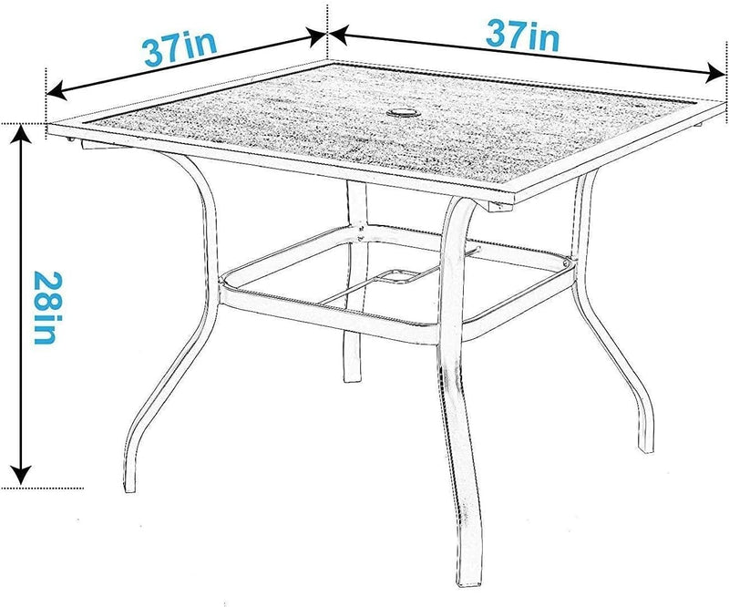 Patio Dining Table Square Backyard Bistro Table Outdoor Furniture Garden Table