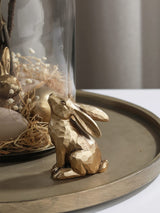 Golden Polyresin Bunny Decor Rabbit Figurines, Easter Bunny Statue Set of 3