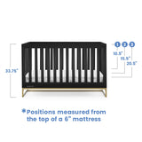 Jade 4-in-1 Convertible Crib - Greenguard Gold Certified, Ebony/Bronze