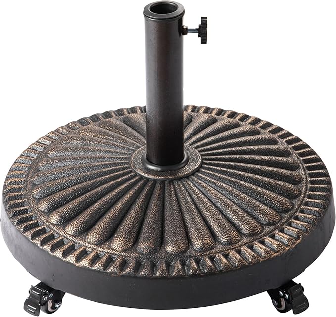 40 lb Heavy Duty Round Resin Patio Umbrella Base Stand Weight for Outdoor Market Table
