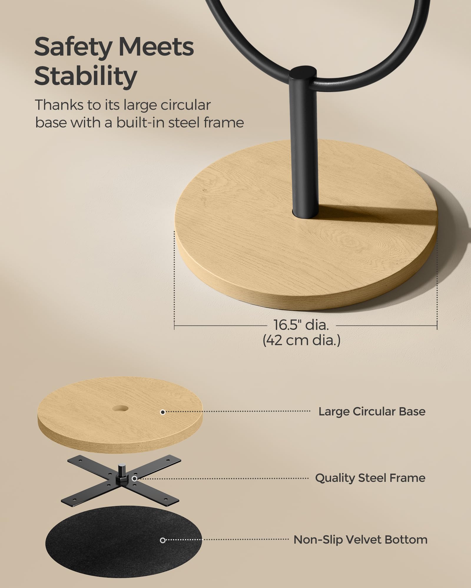 Full-Length Floor Mirror - 3-in-1 Modern Standing Design