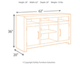 Sommerford Rustic Solid Pine Wood TV Stand Fits TVs up to 60", 2 Cabinets, 3 Storage