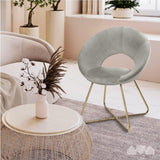 Circle Velvet Accent Chair for Living Room, Bedroom and Home Office