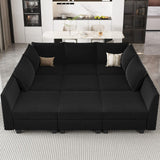 Large Modular Sectional Couch Sleeper Sofa Bed with Storage Velvet Sectional Couch