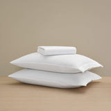 Checkered Sateen Simple Sheet Set (King) - Luxury All-White Bedding Sheet Set/Includes