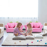 toddler Couch with Two Strawberry Pillows, Children Upholstered Loveseat Lounge Bed,