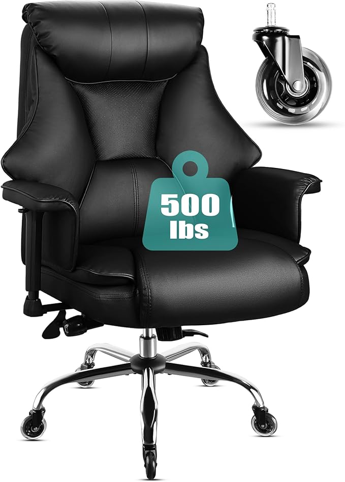 Big and Tall Office Chair 500lbs for Heavy People, Heavy Duty Rocking Office Chair