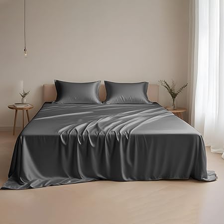 Eucalyptus Silk Tencel Sheets Set Queen Size 4Pc