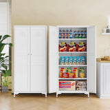 Kitchen Pantry Storage Cabinet, Metal Kitchen Pantry Cabinet with 2 doors