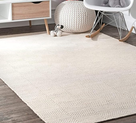 Wool Cotton Premium Hand Woven Braided Chunky Cable Rug - Contemporary Area Rug