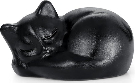 2" Cat Decors Statue Amethyst Crystal Sleeping Cat Decor Hand Carved Cute Cat Figurines