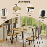 Dining Table Set for 4 with One Table and Four Chairs, Small Space Dinette for Kitchen