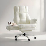 Big and Tall Office Chair with Footrest - Teddy Fleece Executive Desk Chair