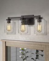 Bathroom Vanity Lights, 3-Light Vintage Wall Sconce Light Fixtures, Oil Rubbed Bronze