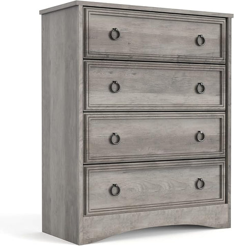 Modern 4 Drawer Dresser, Dressers for Bedroom, Tall Chest of Drawers Closet Organizers and Storage for